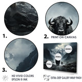 minimalism black Yaks panorama - Black Yaks Wall Art