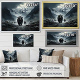 minimalism black Yaks panorama - Black Yaks Wall Art
