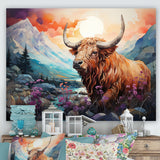 Yak Pastel Wilderness territory - Yaks Large Canvas Wall Art