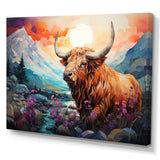 Yak Pastel Wilderness territory - Yaks Large Canvas Wall Art