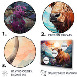 Yak Pastel Wilderness territory - Yaks Large Canvas Wall Art