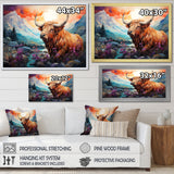 Yak Pastel Wilderness territory - Yaks Large Canvas Wall Art