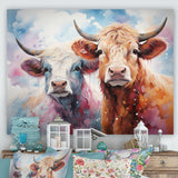 Cute Multicolor Yaks selfie - Yaks Living Room Wall Art