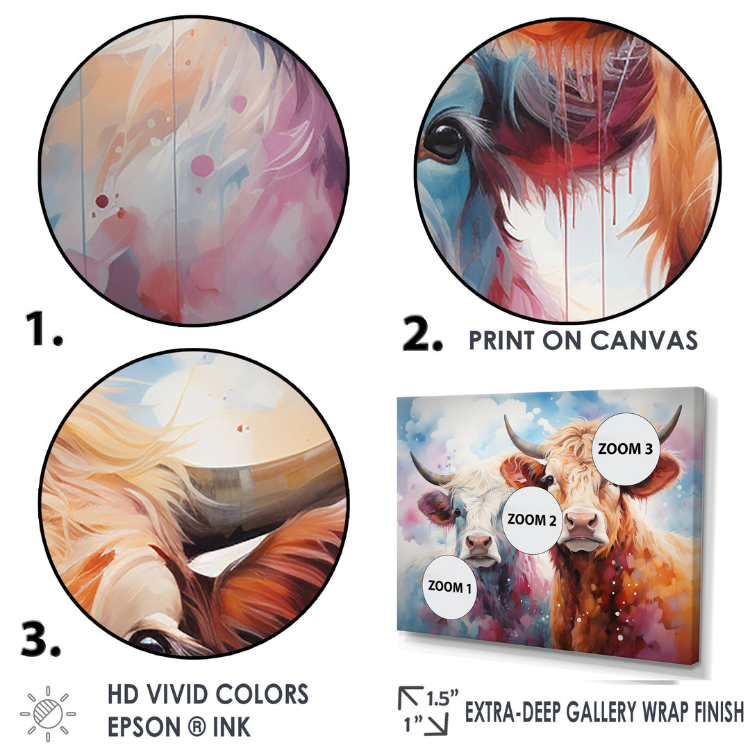 Cute Multicolor Yaks selfie - Yaks Living Room Wall Art