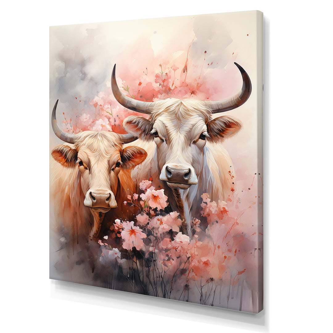 Romanticism Yaks couple harmony - Yaks Bedroom Wall Art