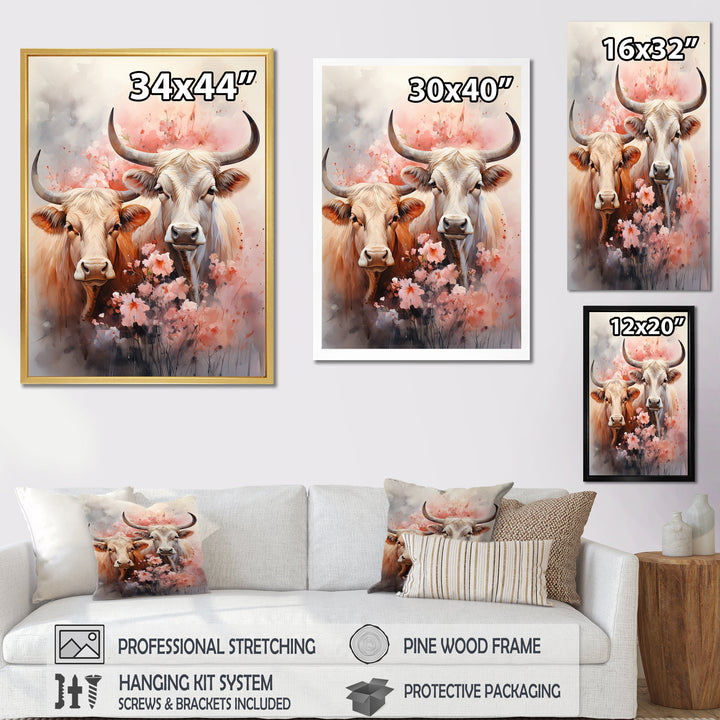 Romanticism Yaks couple harmony - Yaks Bedroom Wall Art