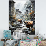 Yaks urban visitor - Yaks Canvas Wall Art