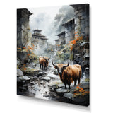 Yaks urban visitor - Yaks Canvas Wall Art