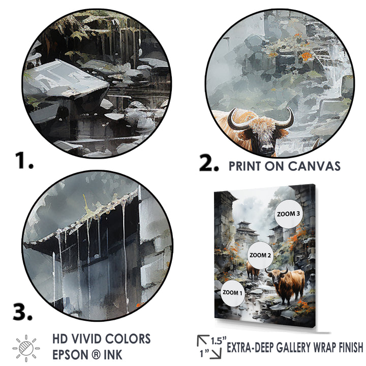 Yaks urban visitor - Yaks Canvas Wall Art
