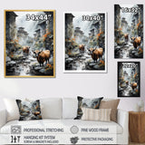 Yaks urban visitor - Yaks Canvas Wall Art