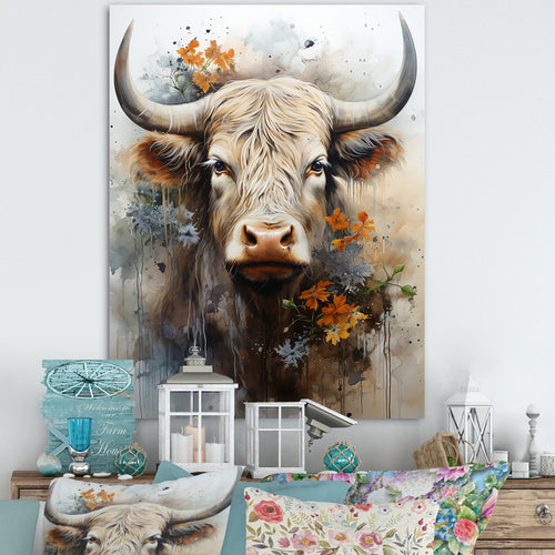 Floral yak profile - Yaks Wall Art Prints