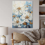 Nature of blue Zinnias Symphony - Floral Canvas Wall Art