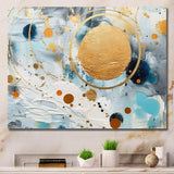 teal white and gold Abstract fight - Abstract Canvas Wall Art