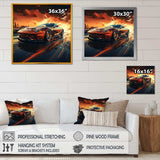 Red Vette Car art - Performing Arts Canvas Wall Art