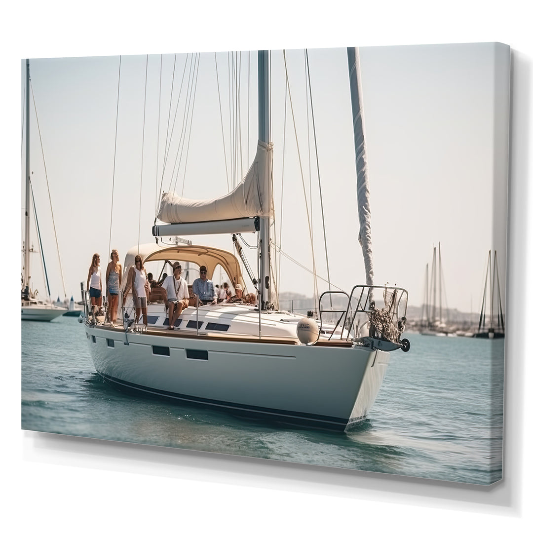 Yacht clubbing paradise - Boat Sailing Canvas Wall Art