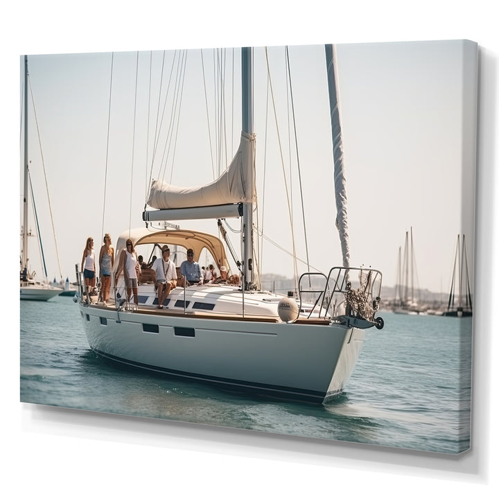 Yacht clubbing paradise - Boat Sailing Canvas Wall Art