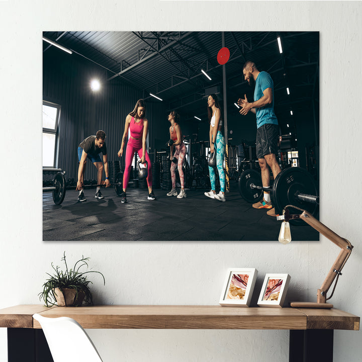 Bodybuilding Indoor Group Training - Aerobic &amp; Bodybuilding Canvas Wall Art