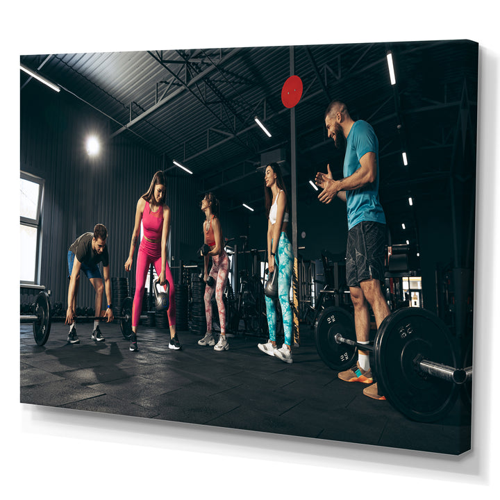 Bodybuilding Indoor Group Training - Aerobic &amp; Bodybuilding Canvas Wall Art