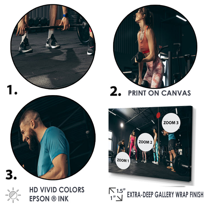 Bodybuilding Indoor Group Training - Aerobic &amp; Bodybuilding Canvas Wall Art