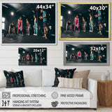 Bodybuilding Indoor Group Training - Aerobic & Bodybuilding Canvas Wall Art