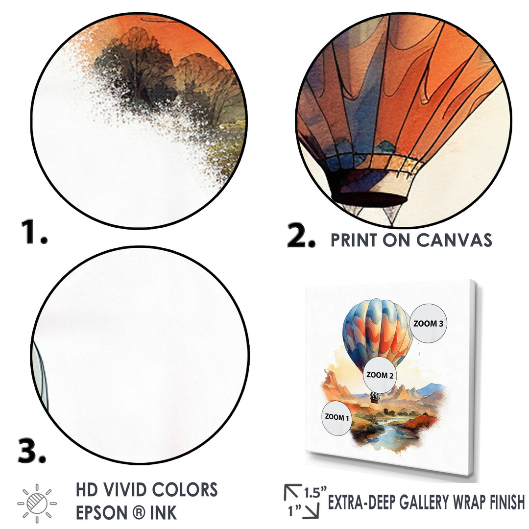 Hot Air Balloon dreamscape - Hot Air Balloon Canvas Wall Art