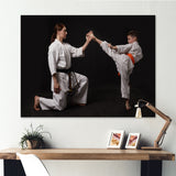 Karate Kick Training - Martial Arts Canvas Wall Art