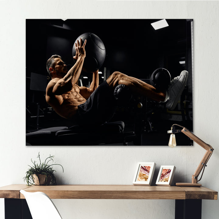 Gym Body In Action - Aerobic &amp; Bodybuilding Canvas Wall Art