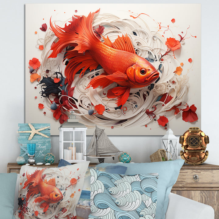 Red And Grey Koi&