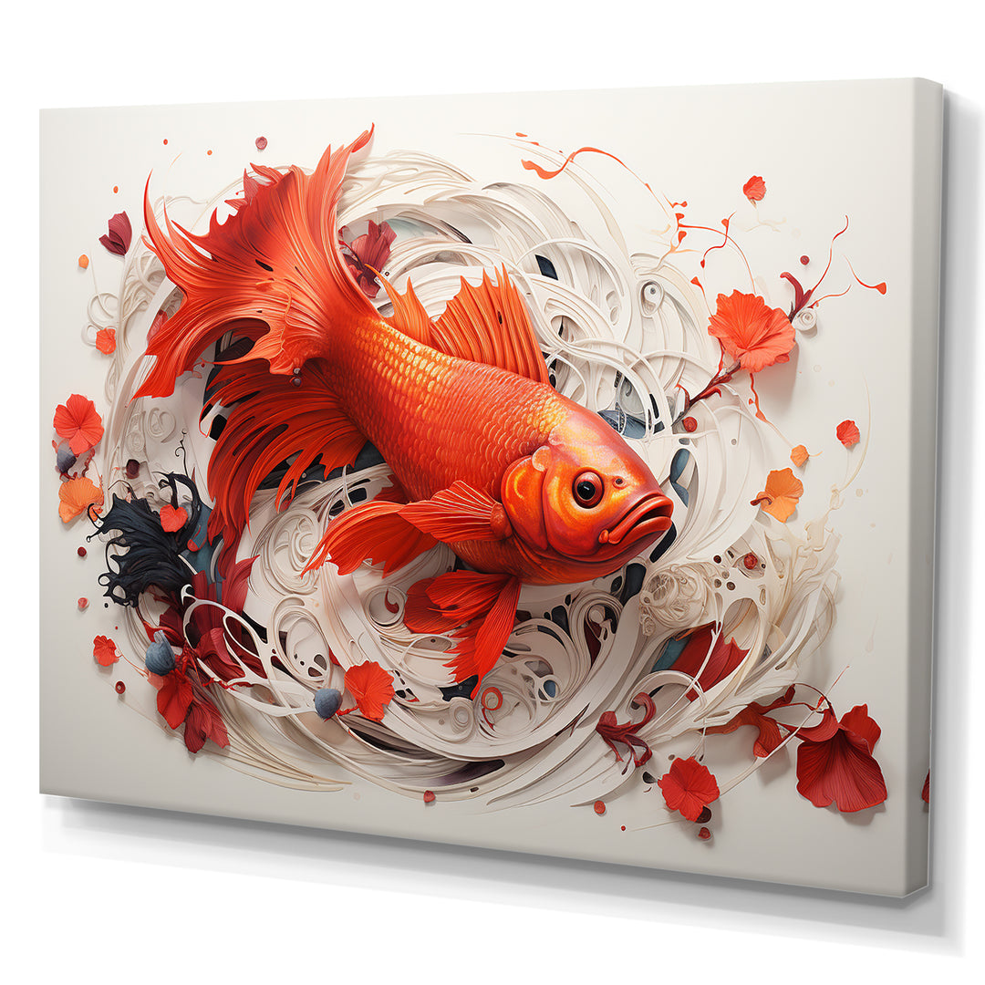 Red And Grey Koi&