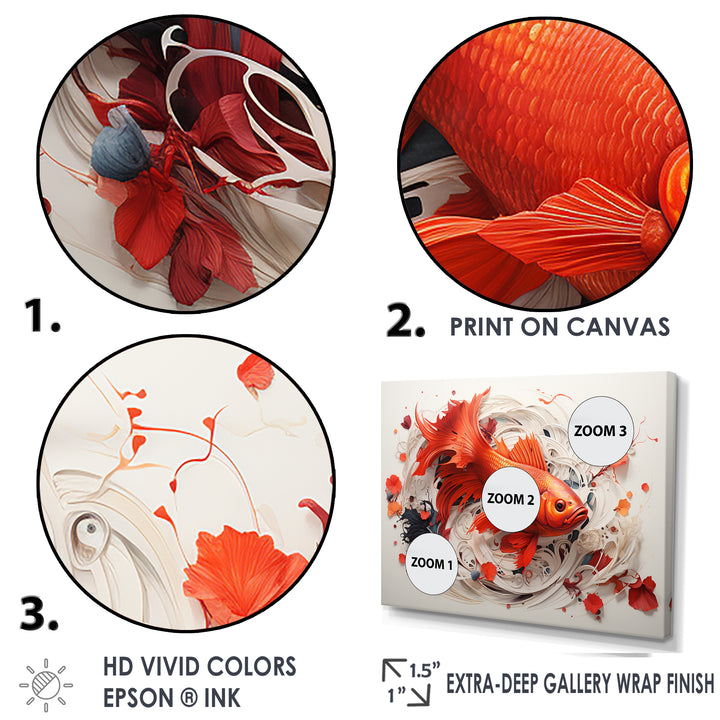 Red And Grey Koi&