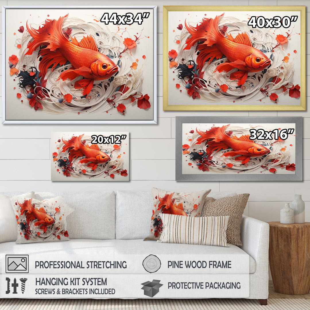 Red And Grey Koi&