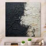 white and black Abstract split - Abstract Canvas Wall Art