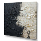 white and black Abstract split - Abstract Canvas Wall Art