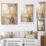 gold and white abstract split - Abstract Canvas Wall Art