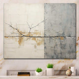 grey and white nature split - Abstract Canvas Wall Art