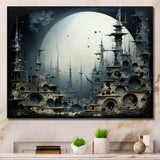 Surrealism moonlight World Cultures temple - Landscapes Canvas Wall Art