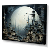 Surrealism moonlight World Cultures temple - Landscapes Canvas Wall Art