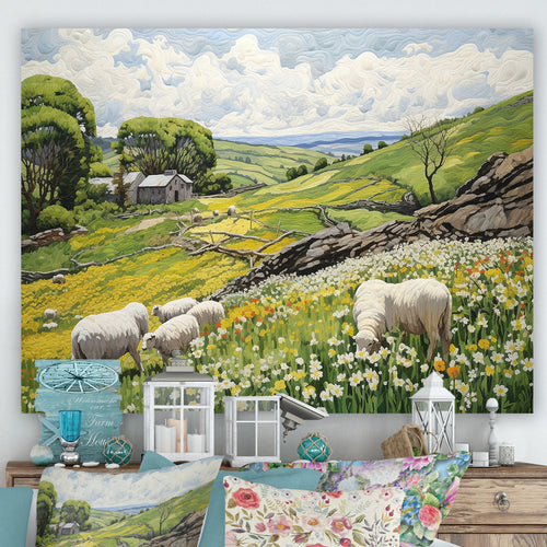 Sheep wondering Pastoral harmony - Sheep Wall Art Prints