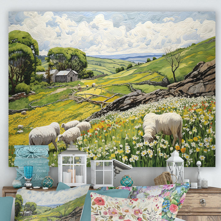 Sheep wondering Pastoral harmony - Sheep Wall Art Prints