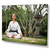 Woman Karate Meditating Mindfulness - Martial Arts Canvas Wall Art