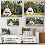 Woman Karate Meditating Mindfulness - Martial Arts Canvas Wall Art