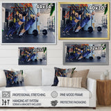 Athletic Couple Robes Gym Training - Aerobic & Bodybuilding Canvas Wall Art