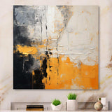 Abstract yellow and black collage III - Abstract Canvas Wall Art