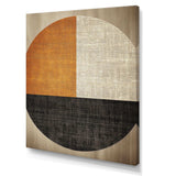 Orange and black geometric breeze shapes - Abstract Canvas Wall Art