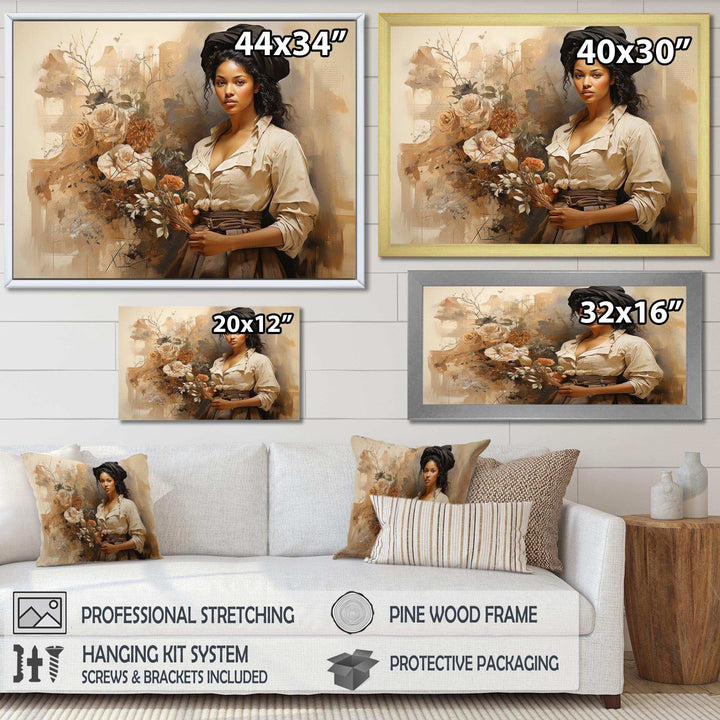African Historical portrait  - People Canvas Wall Art