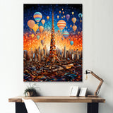 Ballon Forbidden City Dusk - Hot Air Balloon Canvas Wall Art