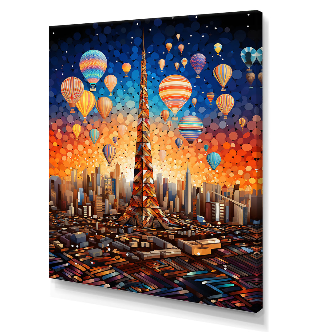 Ballon Forbidden City Dusk - Hot Air Balloon Canvas Wall Art
