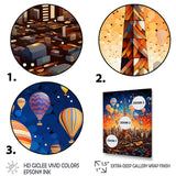 Ballon Forbidden City Dusk - Hot Air Balloon Canvas Wall Art