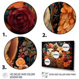 Orange fluffy Alpacas Floral Portrait - Alpaca Wall Art Prints