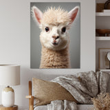 White Majestic Alpaca portrait - Alpaca Wall Art Prints
